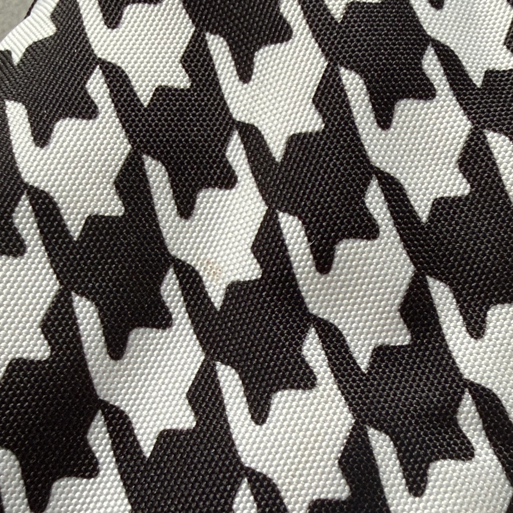 Vera Bradley Tote Bag in the "Midnight Houndstooth" pattern with yellow straps - Picture 7 of 10